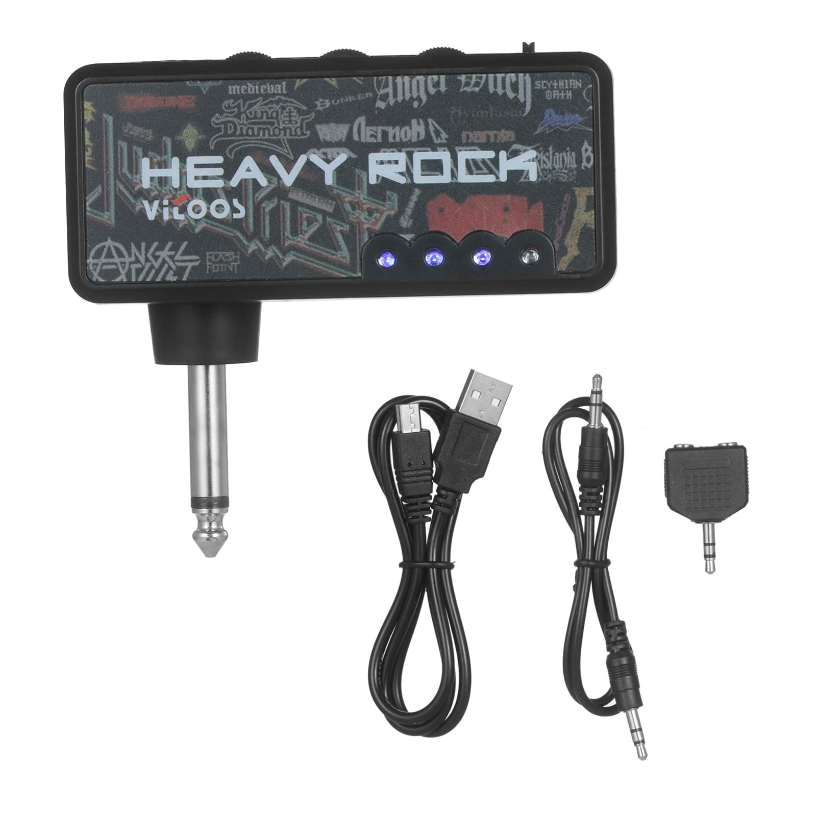 Stecker für E-Gitarre, Mini-Kopfhörerverstärker, Verstärker, Heavy Rock, kompakt, tragbar