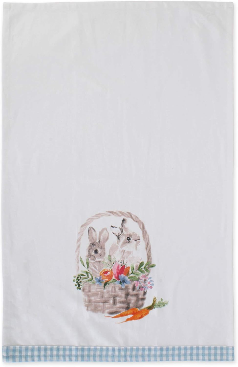 DII Easter Basics Collection Springtime Kitchen Essentials, Dishtowel Set, Floral Bunny, 3 Piece