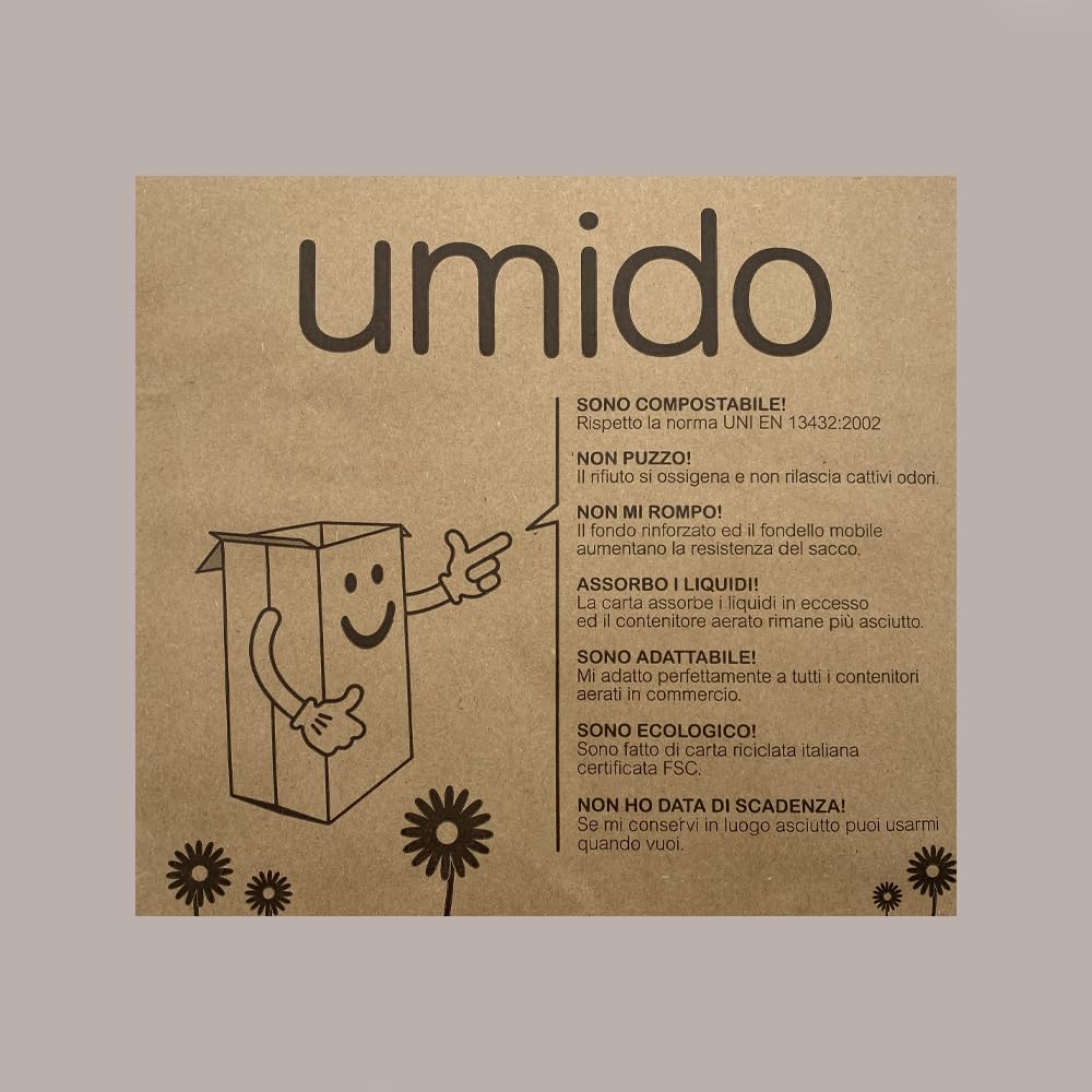 Sacchi Carta SUMUS per Raccolta Differenziata Umido Organico 120 Lt 50 pezzi Lucgel
