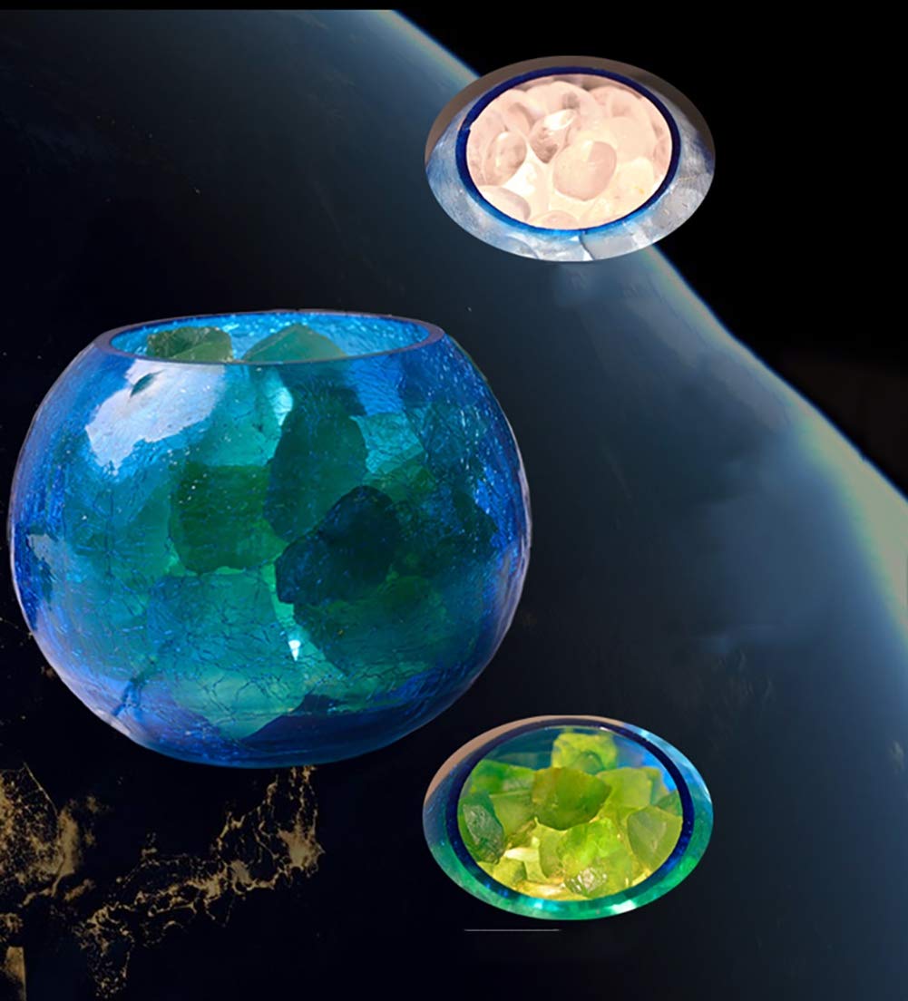 Lámpara de sal del Himalaya con textura de grietas de hielo, luz nocturna de cristal tallada a mano para purificar el aire, regalos, masajes, decoración verde