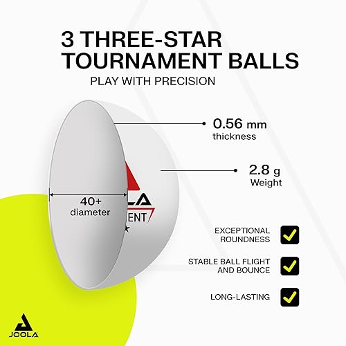 Miniatura 6 de JOOLA Duo Pro Juego de 2 Palas de Ping Pong - Palas Profesionales de Tenis de Mesa, Tres Pelotas Avanzadas de Ping Pong de Torneo de 3 Estrellas y