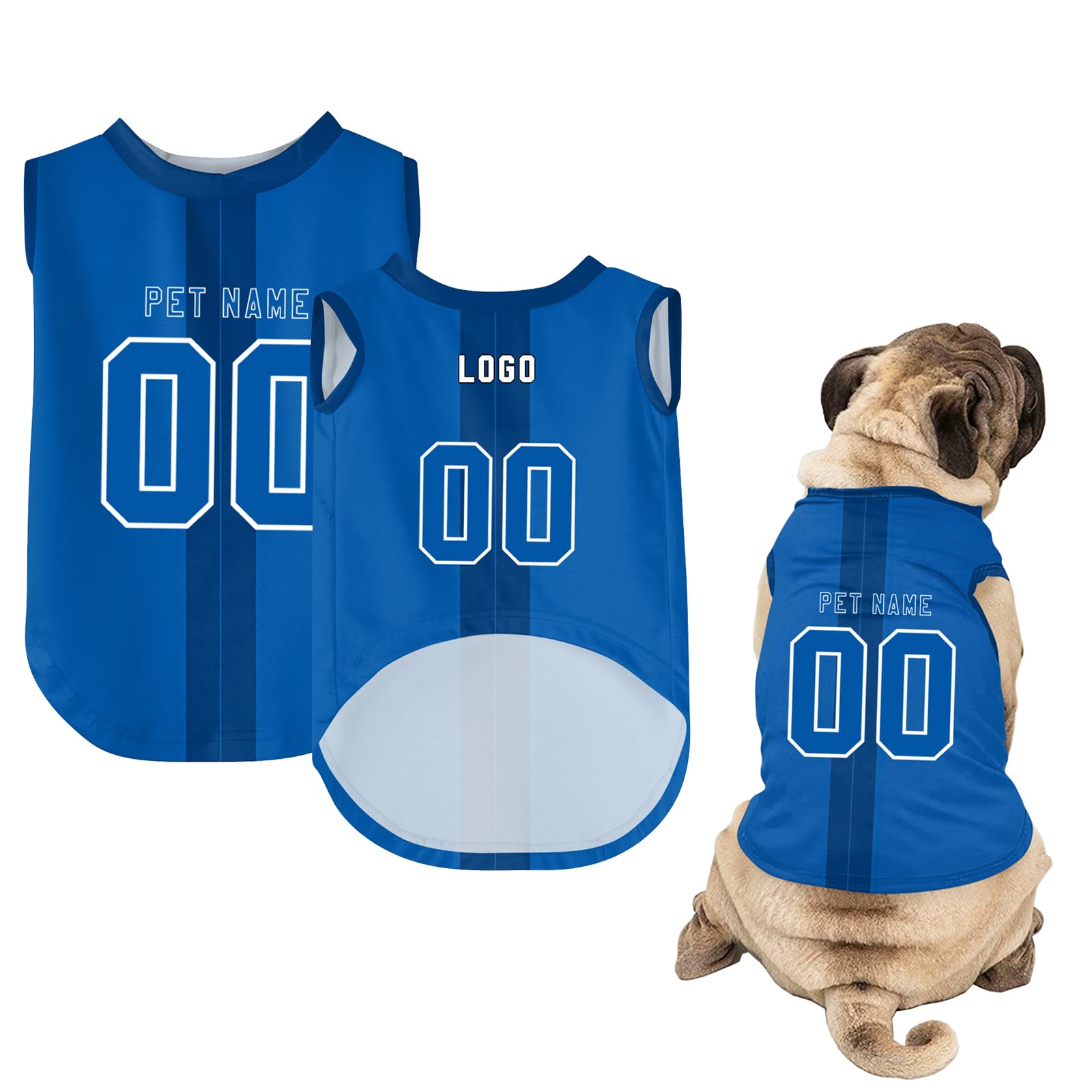Dog Clothes - Custom Dog Shirt with Name Number or Logo - Personalised Football Jersey for Small Medium Large Dogs (Style-10, S)
