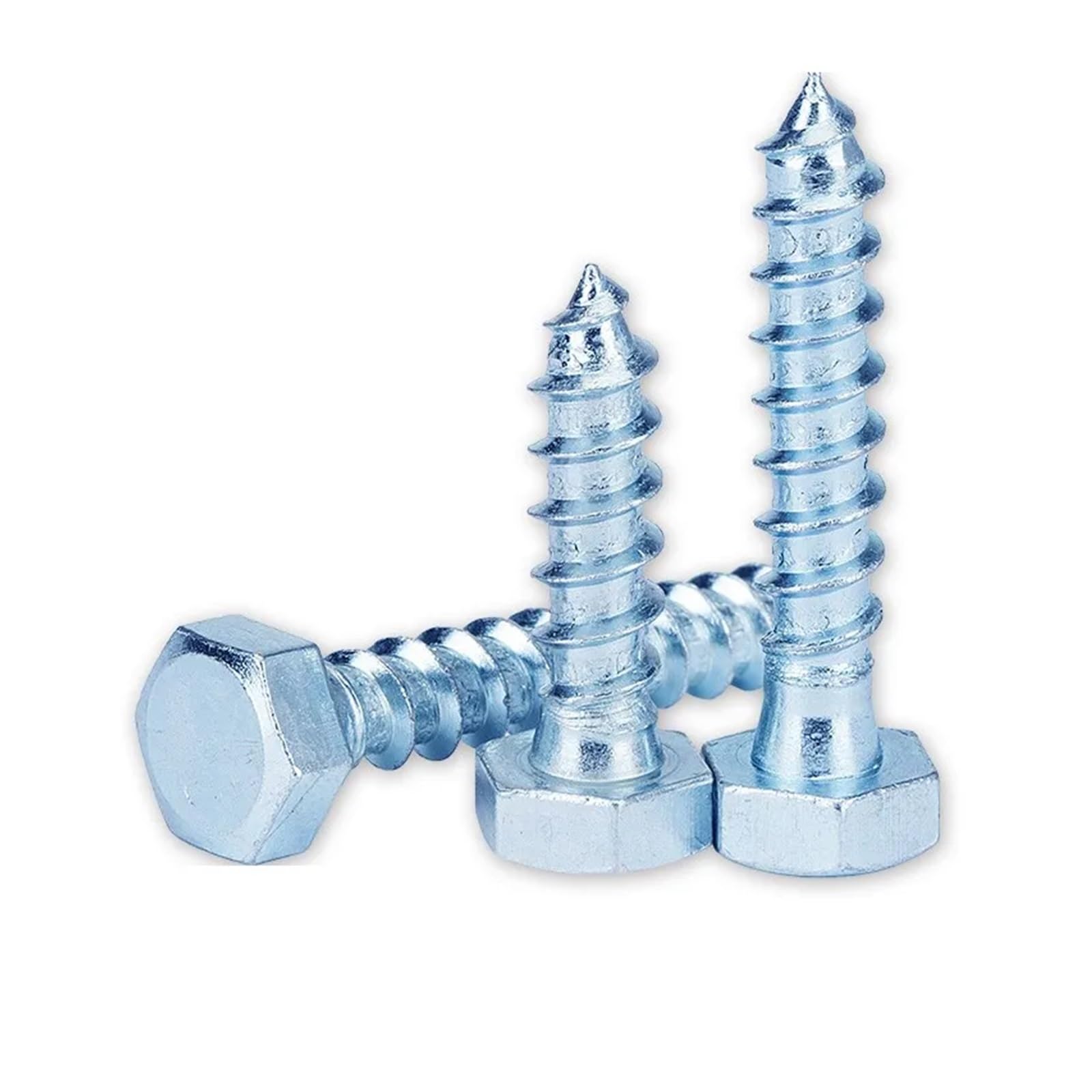 Tornillos Tornillos autorroscantes Tornillo de ace Tornillos autorroscantes hexagonales externos galvanizados en blanco M10 M12 Tornillo for madera de acero al carbono de diente completo y medio dient