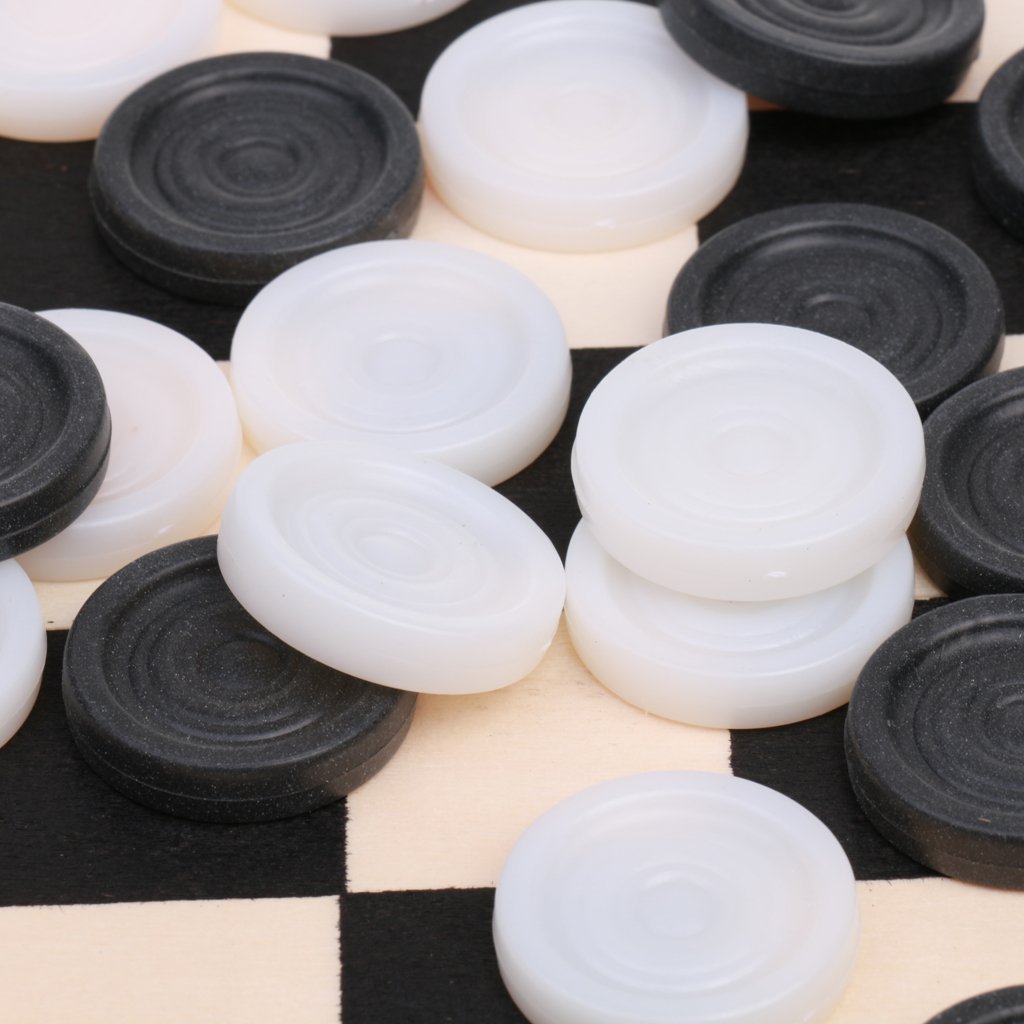 Qualitäts Dame Checkers Set in Faltbrett Holzkoffer 29,5 cm 64 Felder