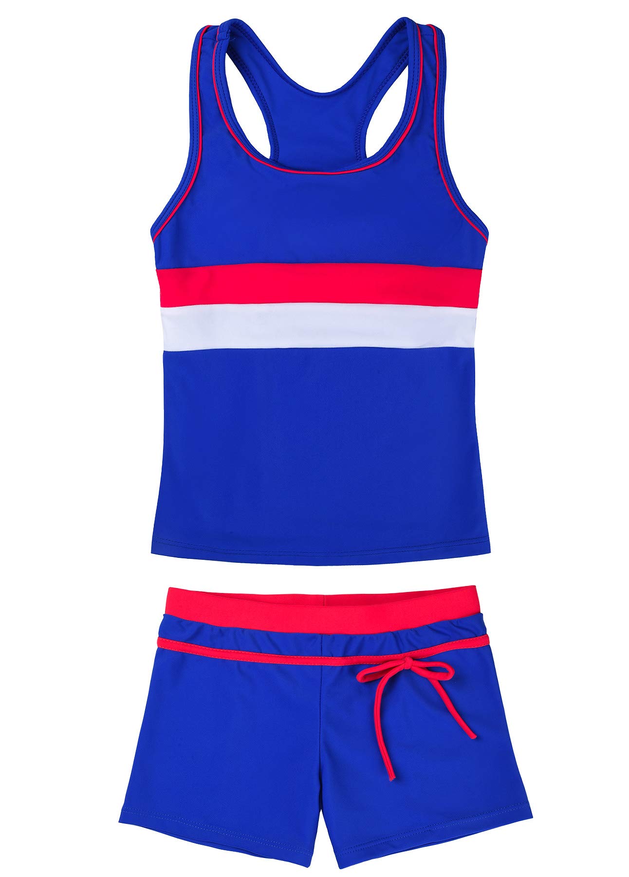 JerrisApparel Little Girls' Summer Two Piece Boyshort Tankini Kids Swimsuit