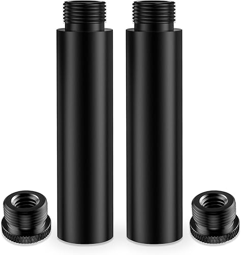 Miniatura 1 de Tubosvarillas de extensión de soporte de micrófono de 3 pulgadas (2 unidades), rosca universal de 58-27 pulgadas, se adapta a la mayoría de los