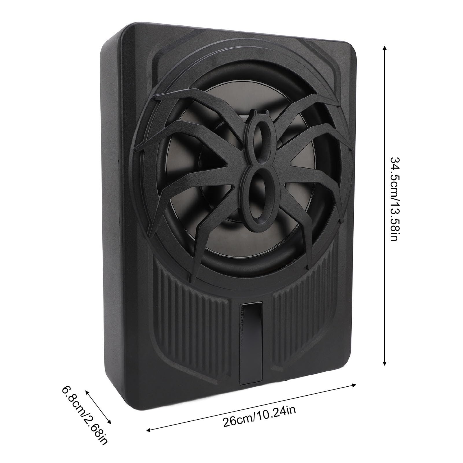 Acouto Subwoofer Delgado para Debajo del Asiento de 10 Pulgadas, Luz LED de 800 W, Carcasa de Aleación de Aluminio, Control Remoto de Graves, Rendimiento de (Blue)