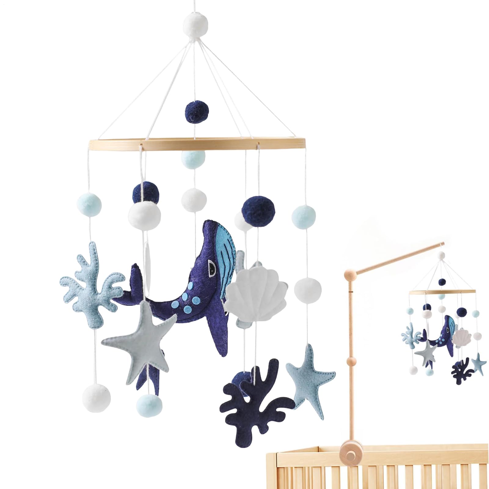 Mobile Marino per Culla - Mobili Unisex a Tema Sottomarino,Giochi da Viaggio per Bambini Asilo Strollino Casa Lettino Scuola Materna Area Giochi
