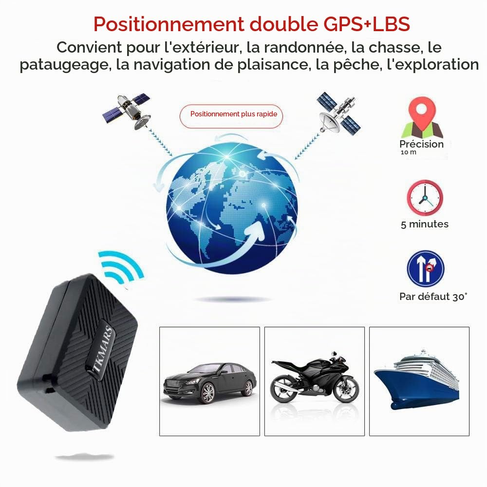 TKMARS Mini Traceur GPS Magnétique pour Voiture | Localisateur GPS sans Abonnement, Suivi en Temps Réel,Étanche IP66,pour Moto,Scooter, Animaux,Enfants, Sacs et Clés,4GTK913