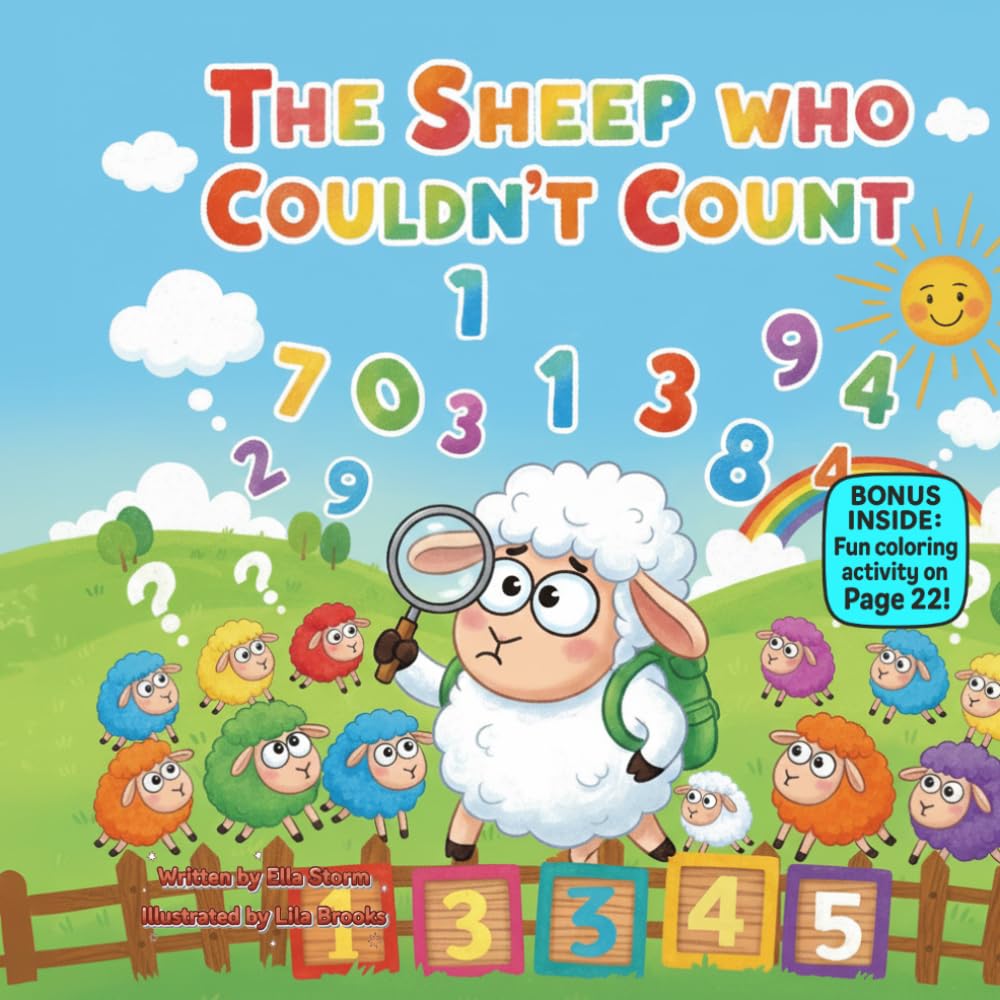 The Sheep Who Couldn’t Count: A Funny Rhyming Bedtime Story About Learning Numbers, Trying Your Best, and Falling Asleep