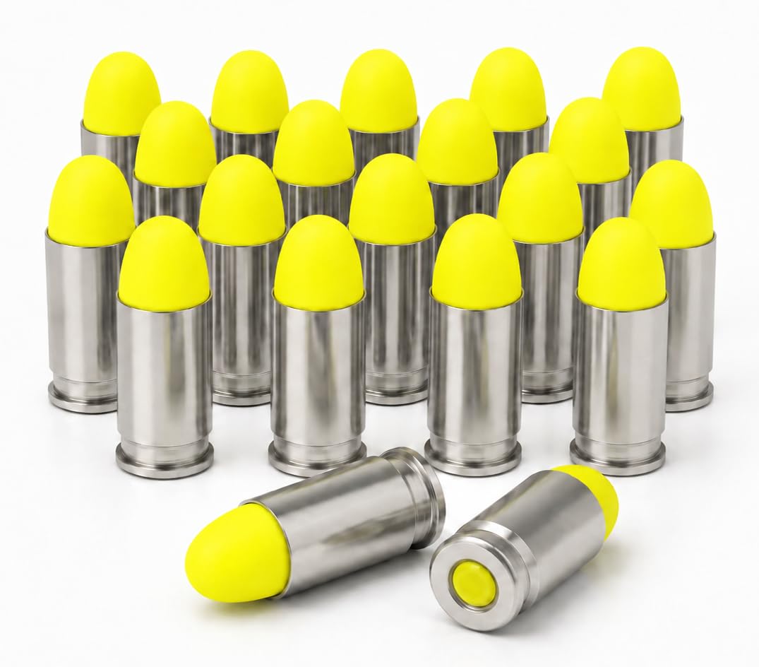 9mm Premium Metal Dummy Rounds – Reusable Snap Caps, Neon Green (5, 10 and 20 Pack)-image-22