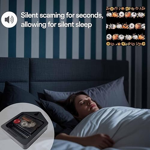 Miniatura 7 de Pumpkins Fall Wooden Wall Clock Silent Non Ticking, Farmhouse Maple Leaves Thanksgiving Black Square Wall Clock Battery Operated, Decor Clock for