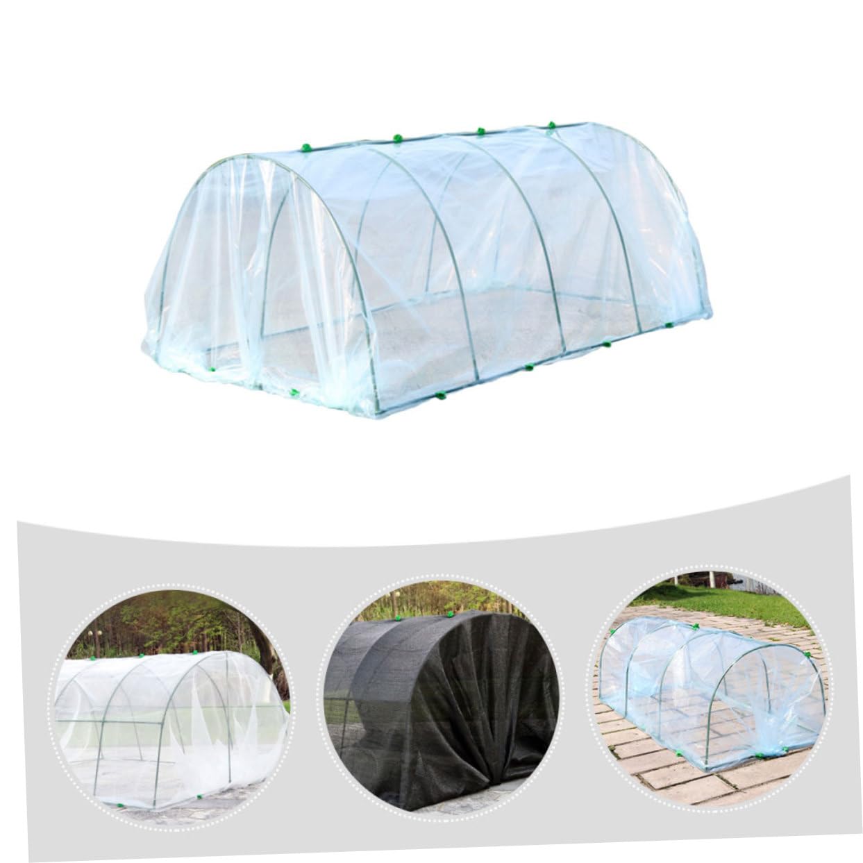 Struttura per Serra da Giardino in Plastica Verde, Telo e Antineve per Protezione Piante e Fiori su Terrazzi e Aree Esterne,