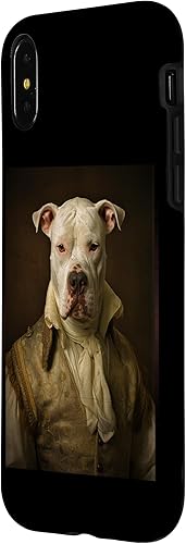 Miniatura 8 de Carcasa para iPhone XS Max Dogo Argentino Retrato de perro renacentista para mamá y papá