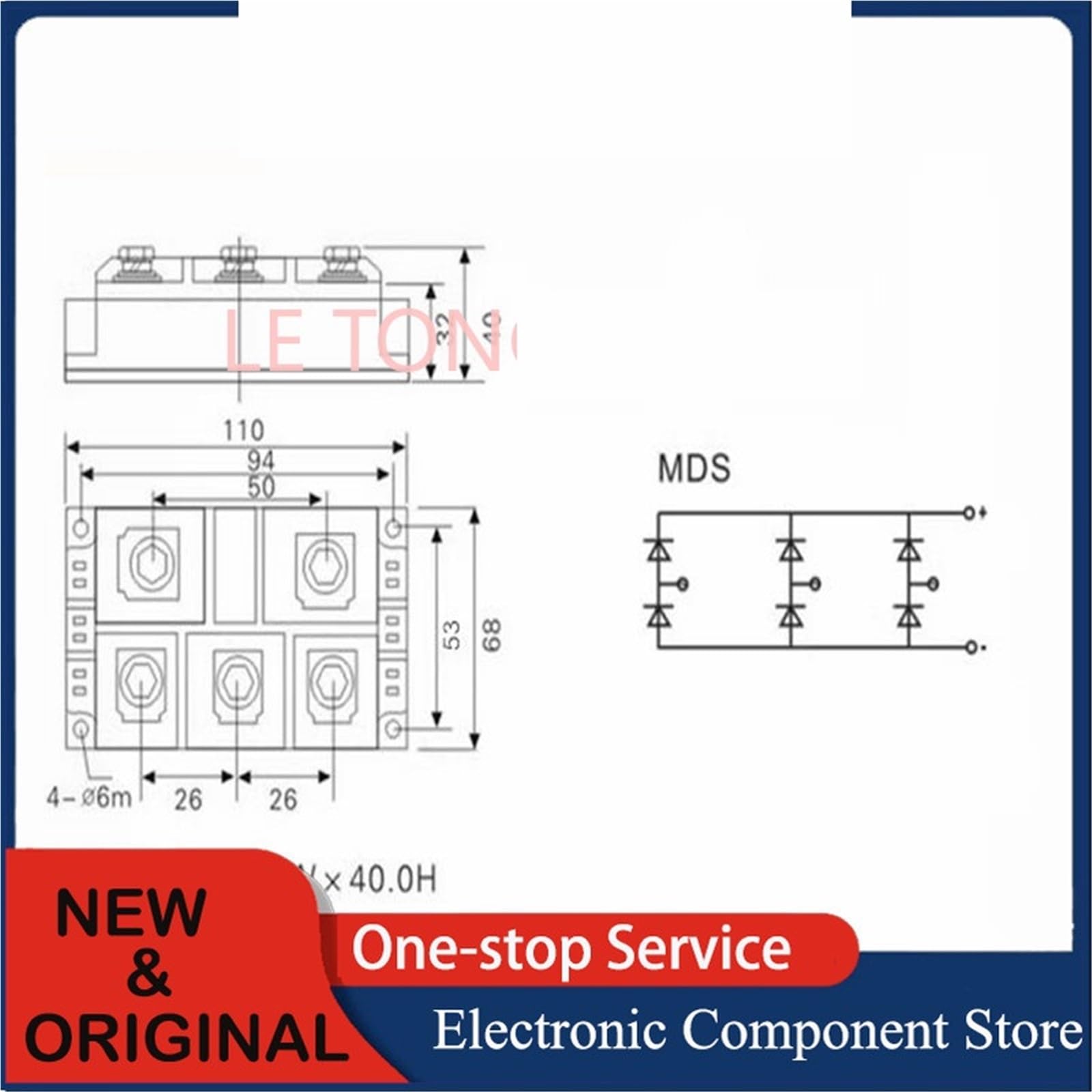 Raddrizzatore a ponte a diodi trifase MDS300-16 MDS300A1600V MDS (MDS300A1600V)