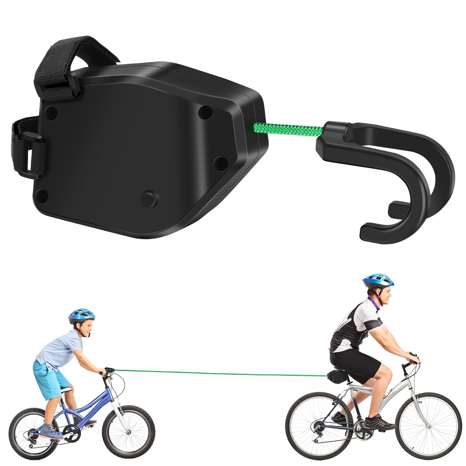 Fahrrad Abschleppseil Kinder mit Dreiecktasche,Elastisches 2.5M Fahrrad Traktionsseil,Eltern Kind Zugseil Abschleppseil Traktionsseil,Tragfähigkeit 500 lbs für Kinder MTB Bike