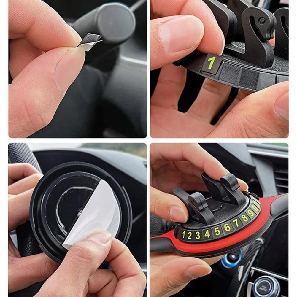 Alfombrilla Antideslizante 3 En 1 Para Coche – Con Soporte Móvil Giratorio, Números Para Aparcar Y Compartimentos, Organiza Tu Salpicadero