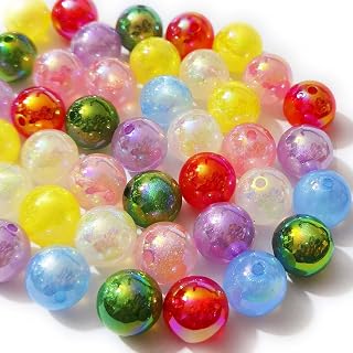 Mixed Lots Shiny AB Color Acrylic Faceted Bead DIY Beading Hairband Bracelets Necklace Craft Embelishment (Mixed Colors-Shiny Glitter)