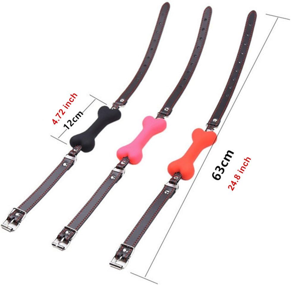 Bite Dog Bone Open Mouth Gag Fetish Bondage Restraints Adult Game Sex Toys (Red)
