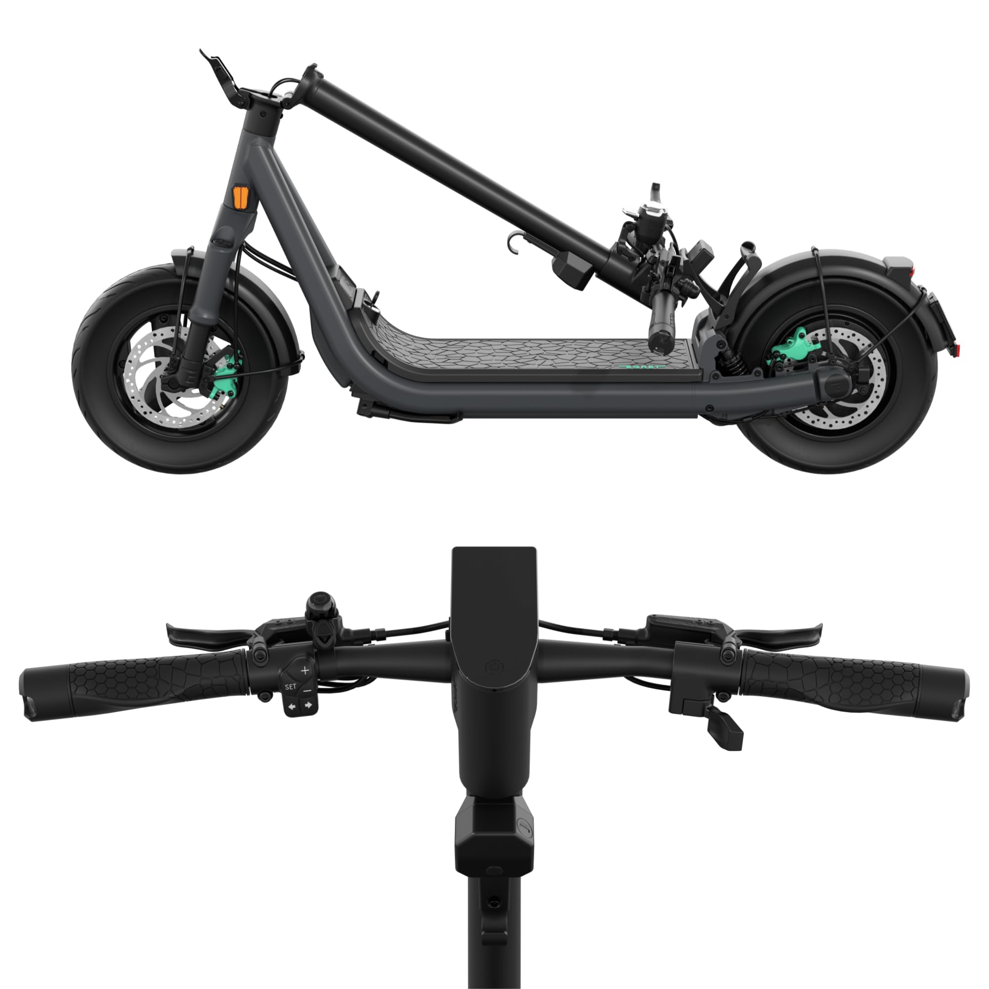Egret GT scooter elettrico con omologazione stradale per adulti, portata 75 km, pneumatici da 13 pollici, freni idraulici, NFC e Apple Find My, portata 150 kg