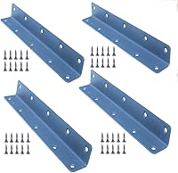 Vista 15 de Soportes en L, 4 unidades de soporte de esquina con ángulo, acero inoxidable superior, 4" x 1" M, 2 mm de espesor, para estante de madera, mueble