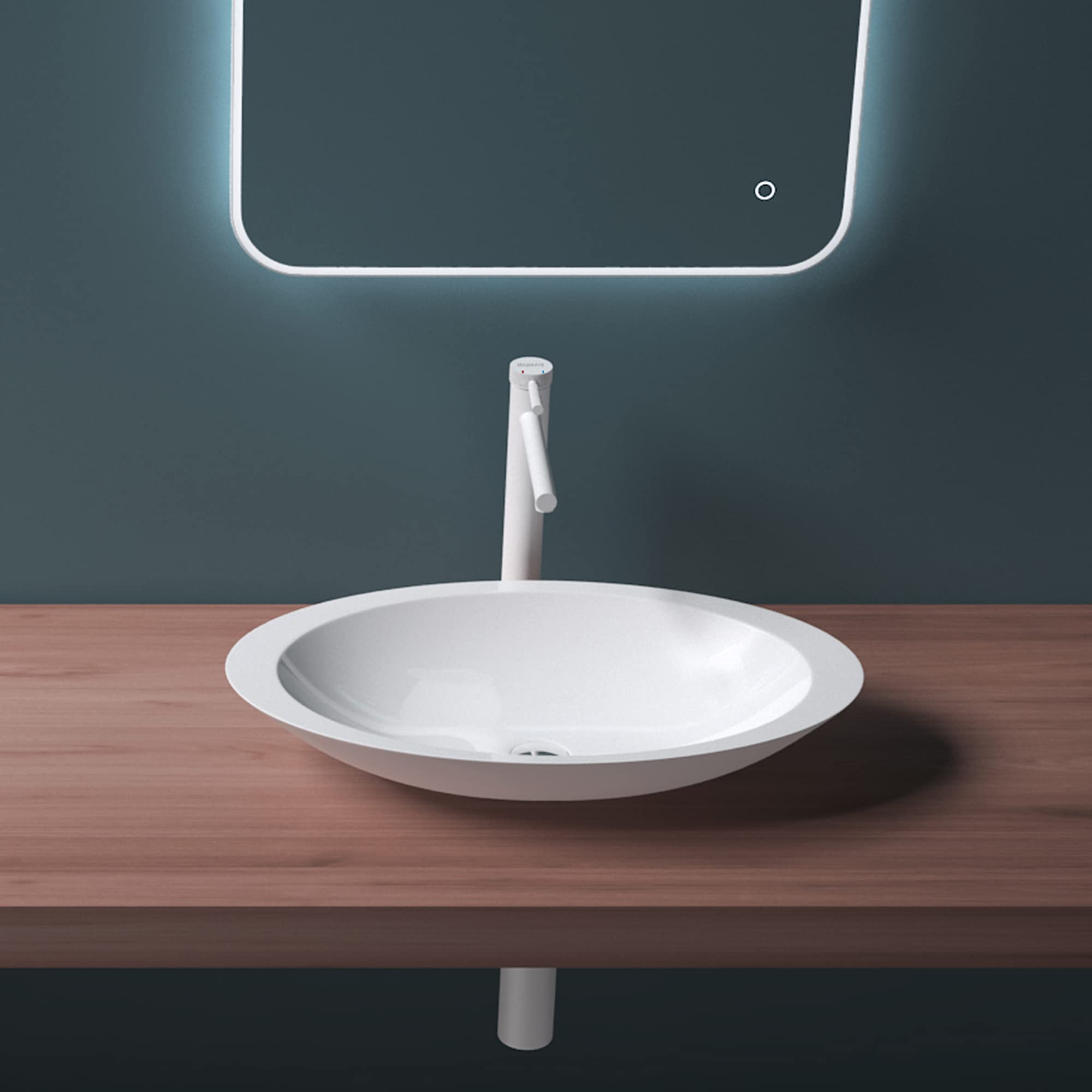 Lavabo Da Appoggio Mai & Mai 70x35.5cm In Marmo Fuso Bianco - Con Nanotecnologia Autopulente - Foto 2