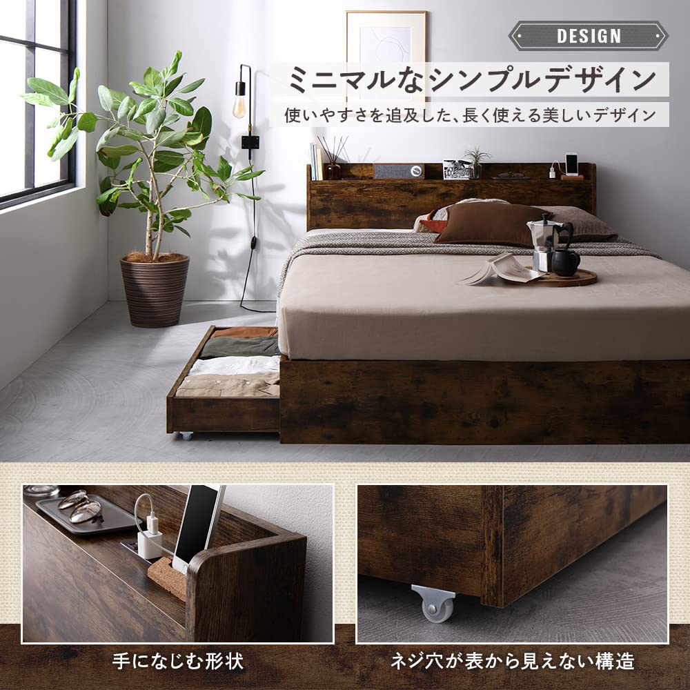 新品未使用 rasik 収納付き シングルサイズ ナチュラル Amazon｜RASIK ベッド セミダブル フレームのみ ヴィンテージ