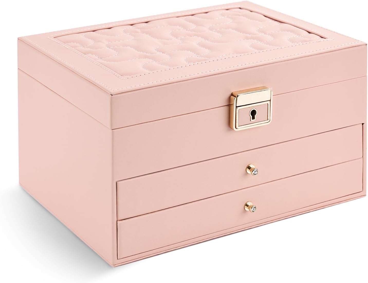 Greenfeather Jewelry Boxes for Women, Jewelry Organizer Box with Lid 3 Layers for Necklaces Rings Earrings and Bracelets Box to Store Jewelry Red Ideal Gifts