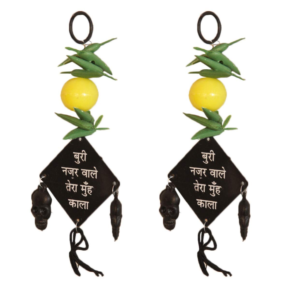 Set of 2 Nimbu Mirchi Nazar Battu Wall Hanging, Plastic, Buri Nazar se Bachav- Evil Eye Protection (Combo of 2)-picture-27