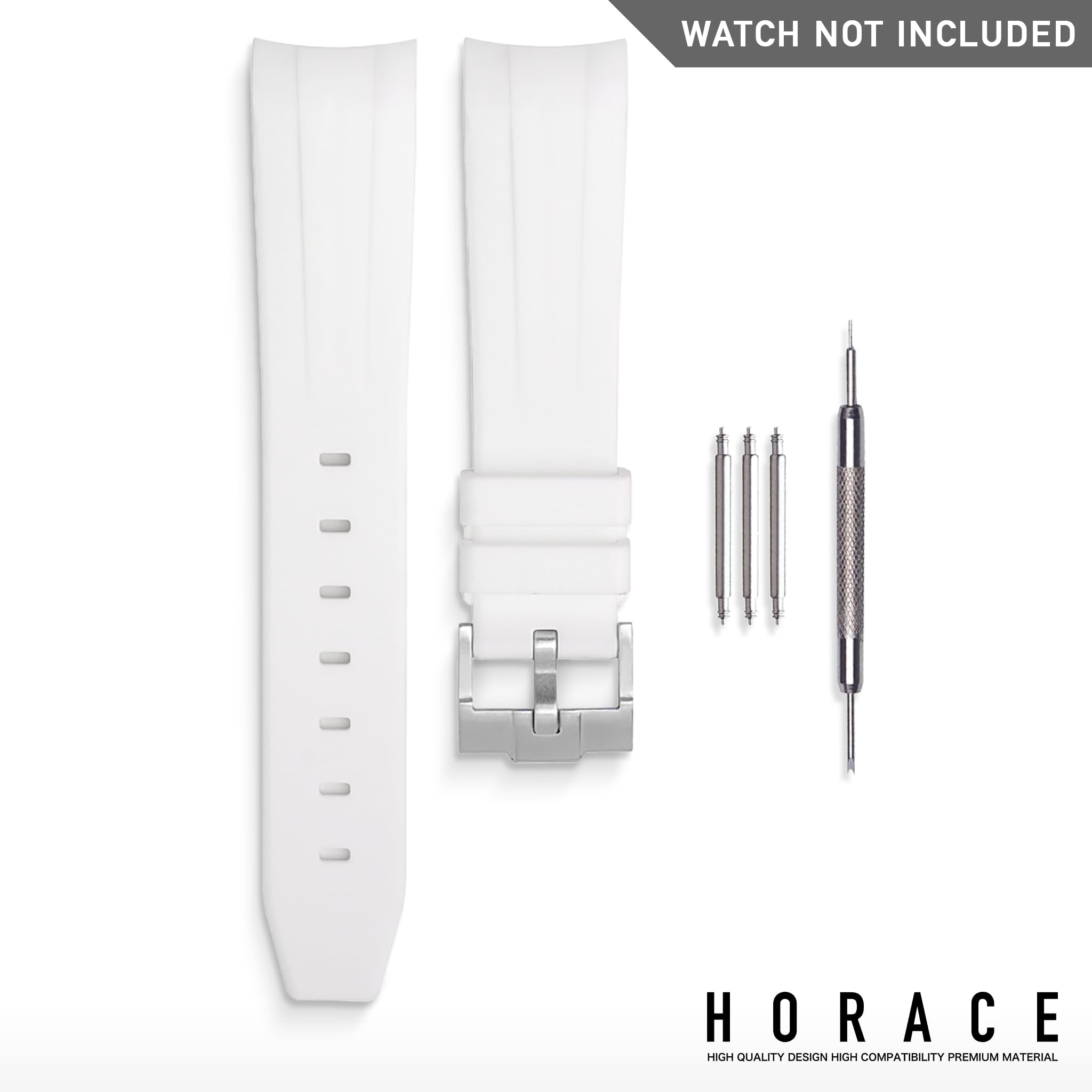HORACE 20 mm Uhrenarmband aus Premium FKM Kautschuk – Flexibel, Wasserdicht & Langlebig – Kompatibel mit Rolex Explorer II 16570 40mm