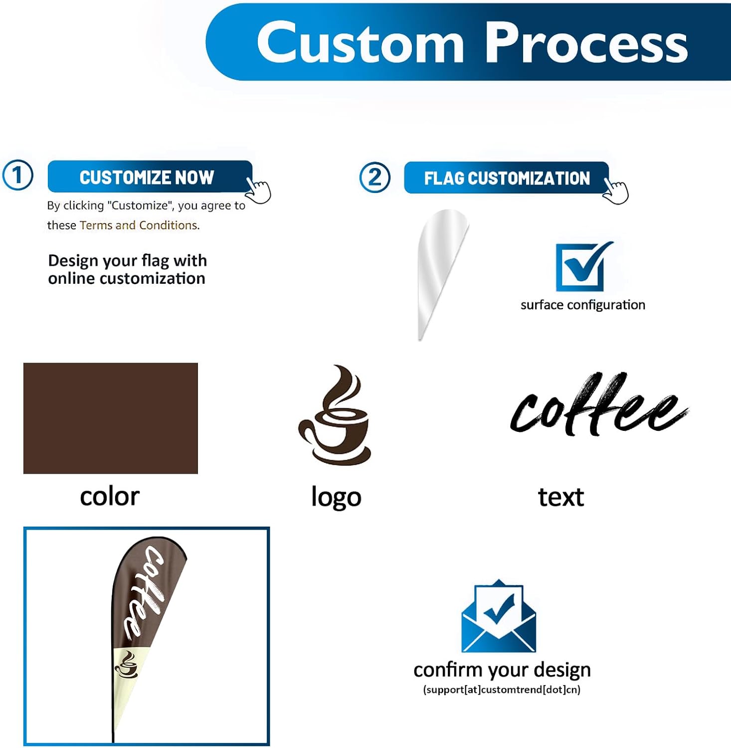 Custom Teardrop Feather Flag with Pole Kit, Personalized Swooper Feather Flag for Business Advertising, Customized Signs for Outside, Banners and Signs Customize (3.6X9.5FT)