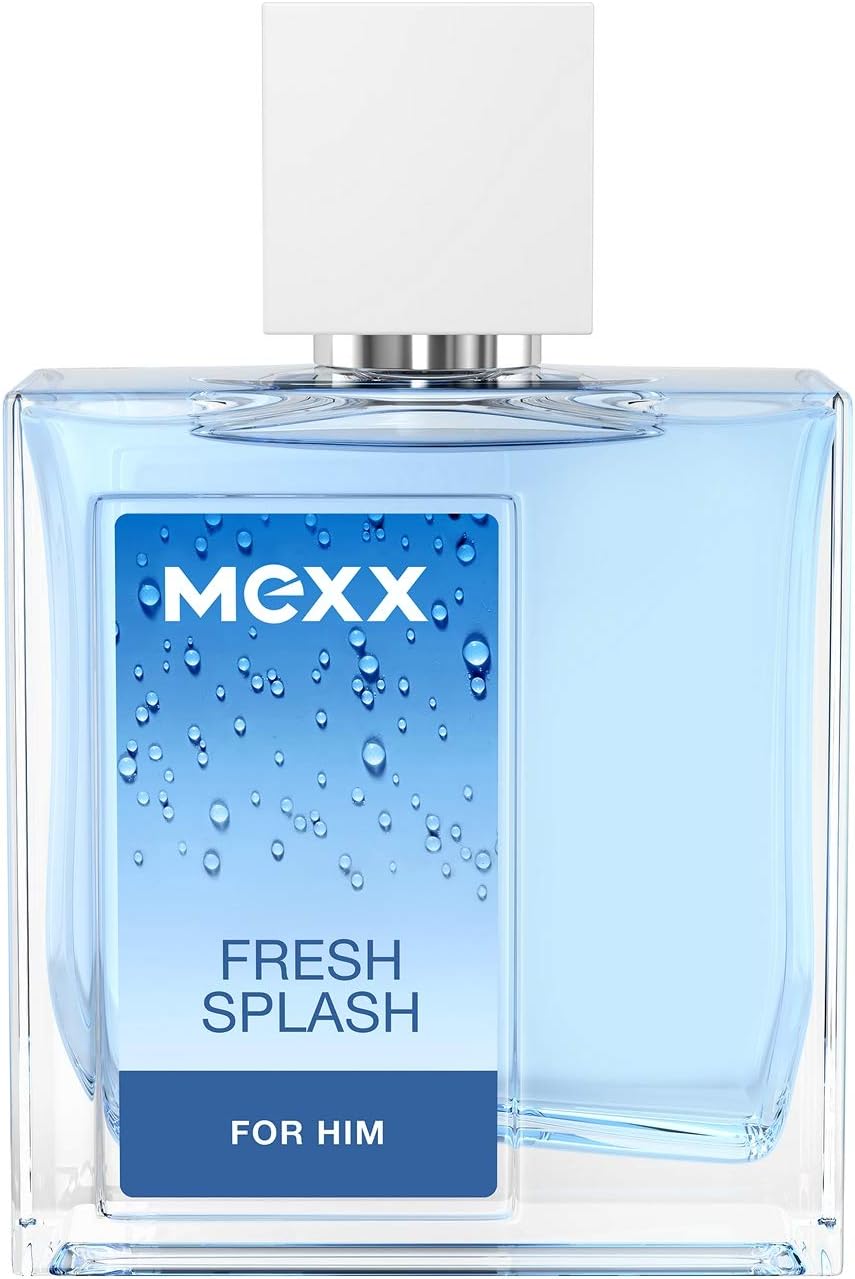 Mexx Fresh Splash For Him, Eau de Toilette, aromatische citrusgeur voor heren, glazen fles met verstuiver, 50 ml