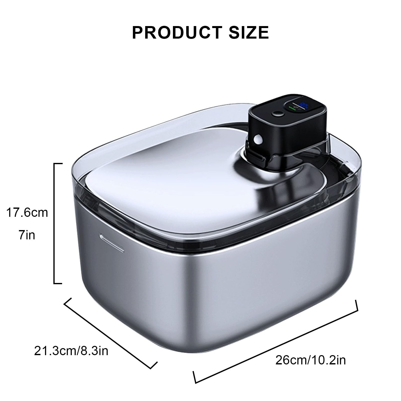 Fontanella per Gatti Senza Fili Acciaio, Fontanella per Cani A Batteria, Dispenser Acqua Animali con Filtri, 4.5L Fontana per Gatti Ultra Silenziosa