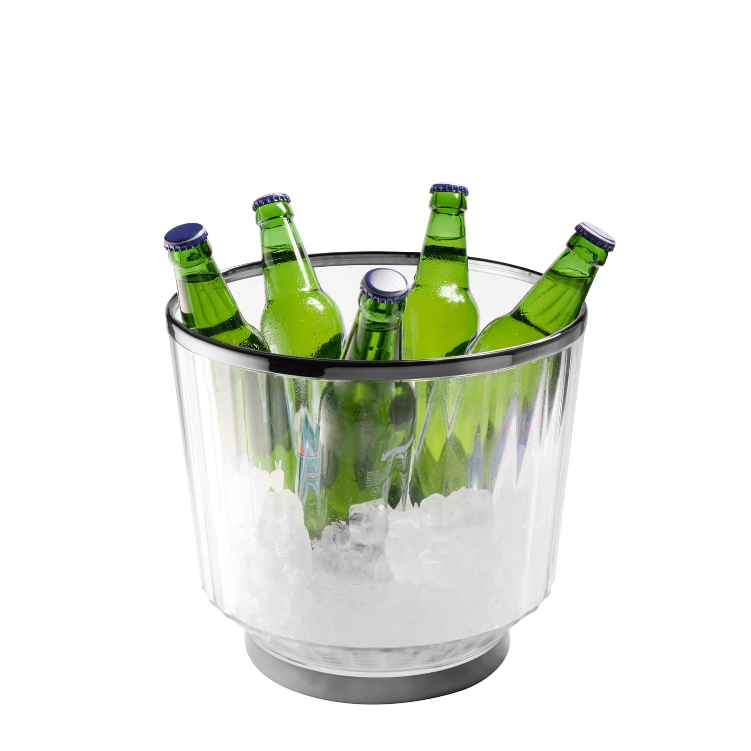 APS 36160 « AUREO » Seau à vin/à champagne, Ø 28 cm, H : 25 cm, 10 litres, polycarbonate, bord + anneau de fond, aspect bronze à canon, revêtement galvanisé, empilable