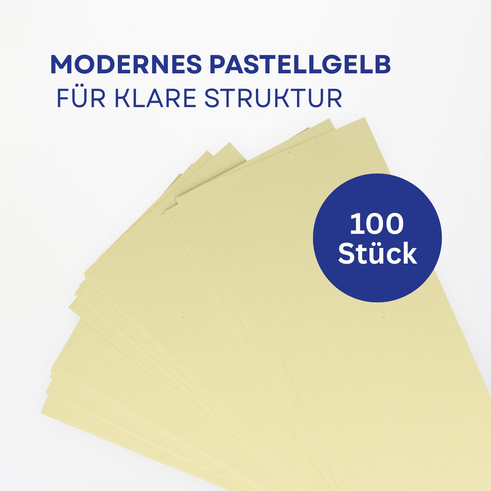 Westcott Trennstreifen 100 Stück Pastellgelb (30er-Pack) | Robuste Heftstreifen 190g/m² für A4 Ordner | Trennblätter 10,5 x 24 cm | Register 2-fach-Lochung für DIN-A4 Dokumente | E-733318 00