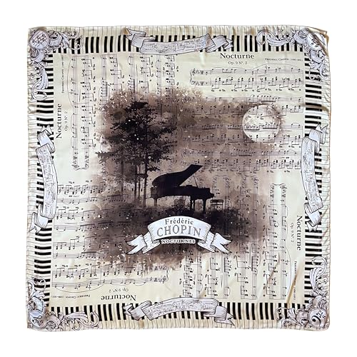 Square Music Scarf: Frederic Chopin Nocturne Op. 9 No. 2 Design, Classical Music Scarf, Piano Music Accessory, Music Lover Gift, Headscarf