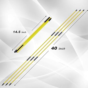 Collapsible Golf Alignment Sticks, 40 Inch Golf Alignment Rods for Swing Trainer, Putting, Aiming, Posture Correction and Golf Practice