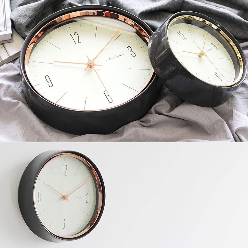 Household Retro Nordic tasca del quarzo Mute Orologio da parete forata(D,Small)