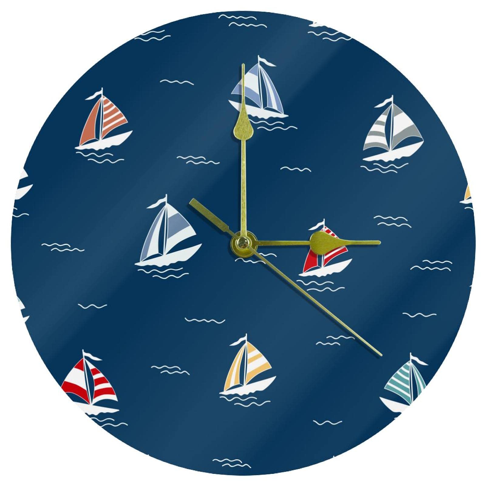 Horloge murale en acrylique aux motifs brodés fins, style raffiné