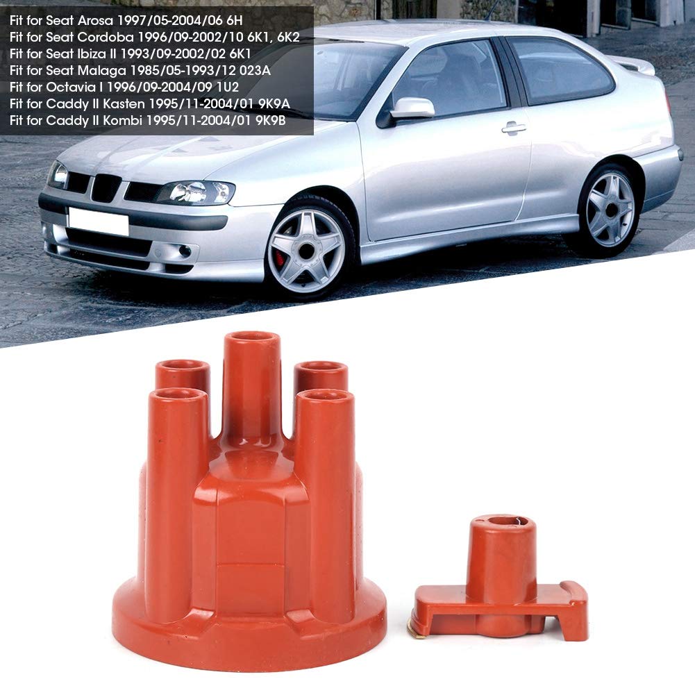 Tapa del distribuidor del coche con rotor, 030905207 030905225C Tapa del distribuidor Rotor del distribuidor apto para Seat Arosa