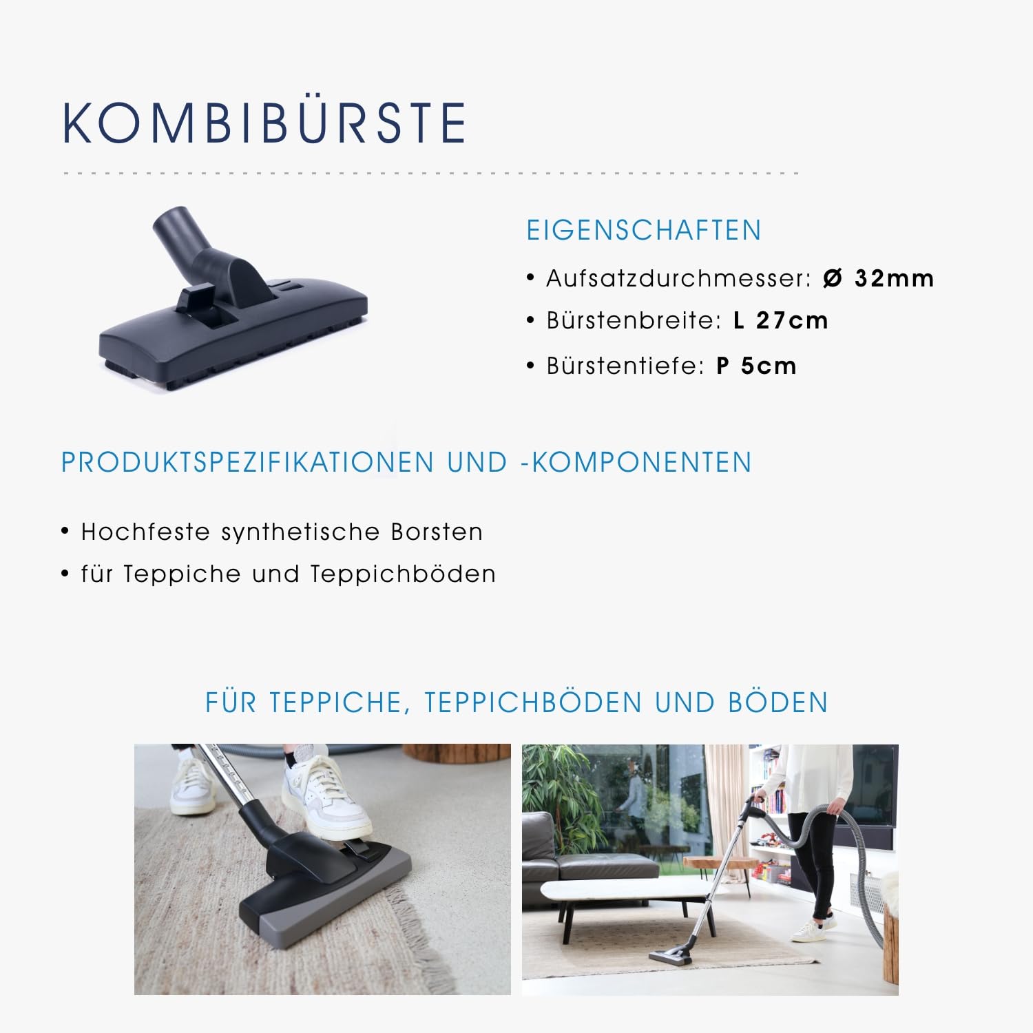 vacuplanet Bausatz 5 Hartbodendüse für Zentralstaubsauger Durchmesser ø32mm