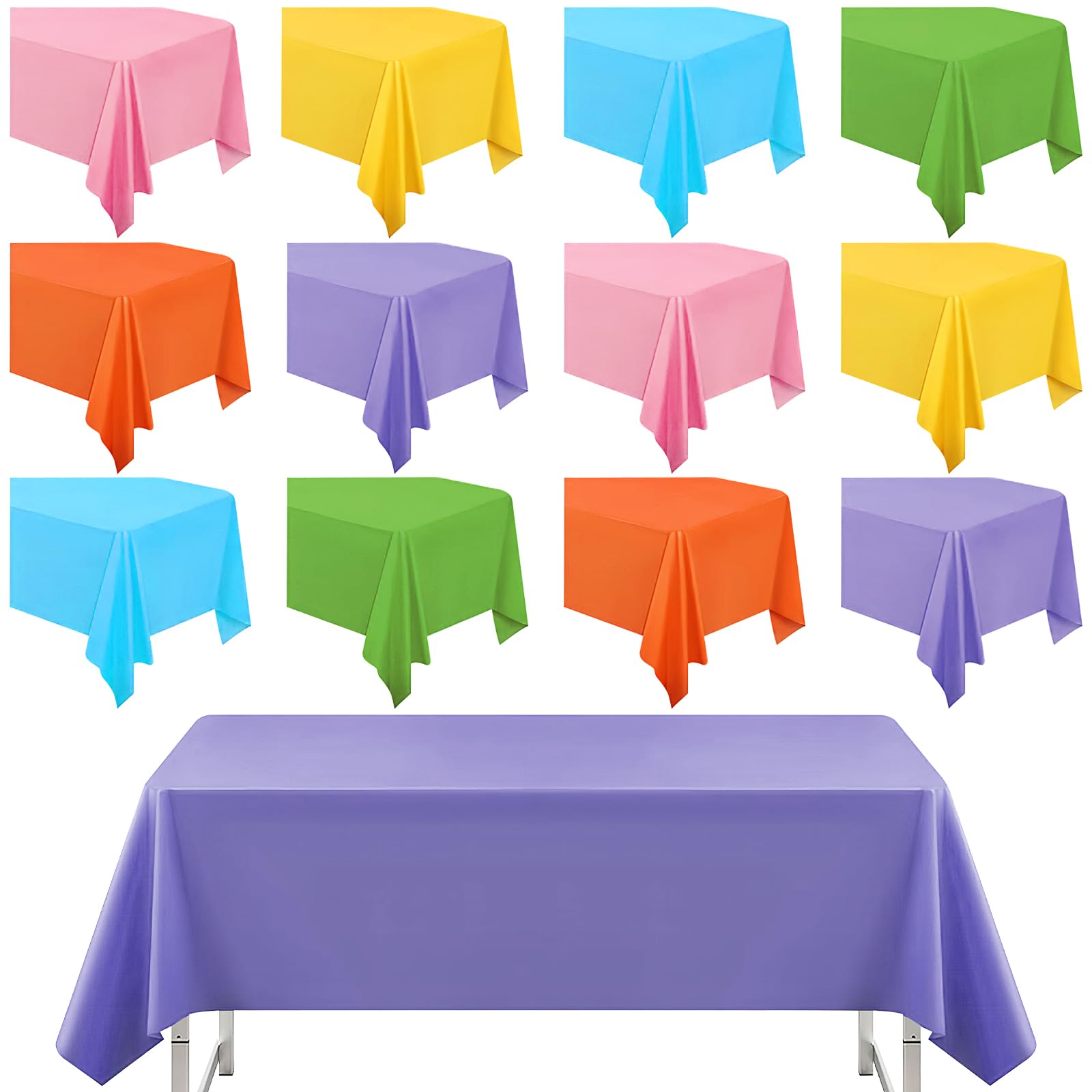 LYCN 12 Pack Colourful Tablecloths, Summer Table Covers