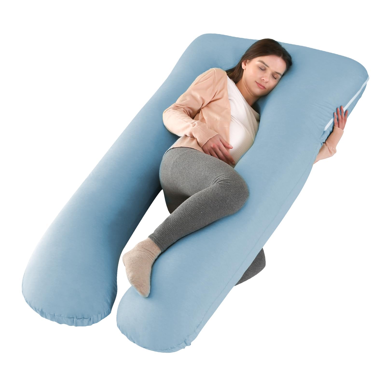 Wndy's Dream Pregnancy Pillow for Sleeping, U Shaped Maternity Pillow, Full Body Pillow Support for Back, Hips, Legs for Pregnant Women, With Removable Cover (Grey)