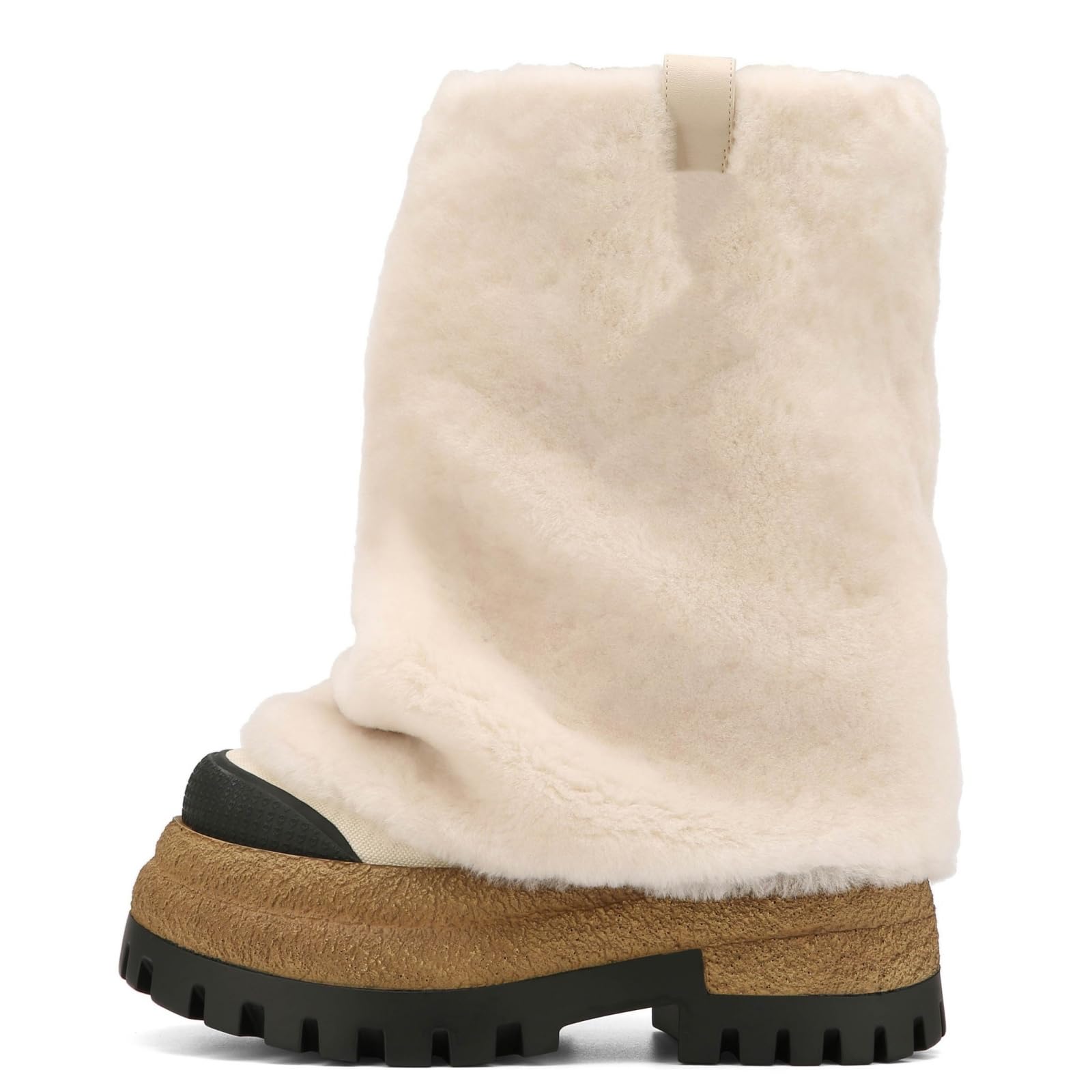 Womens Canvas Camouflage Boots Slouchy Foldover Platform Round Toe Western Pull-On Fashion Boots