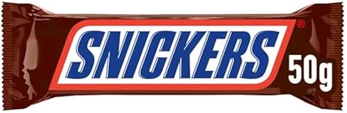 Snickers Barra con Caramelo y Cacahuetes Tostados Cubierta de Chocolate, 24 barras x50g (42.33 oz)