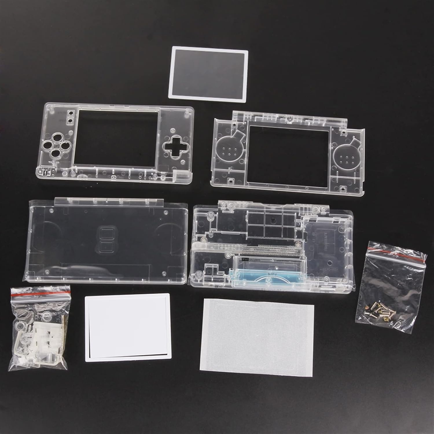 Full Replacement Controller Protective Cover Case Screen Lens Crystal Clear Housing Shell for Nintendo NDSL Lite (Color : Clear)