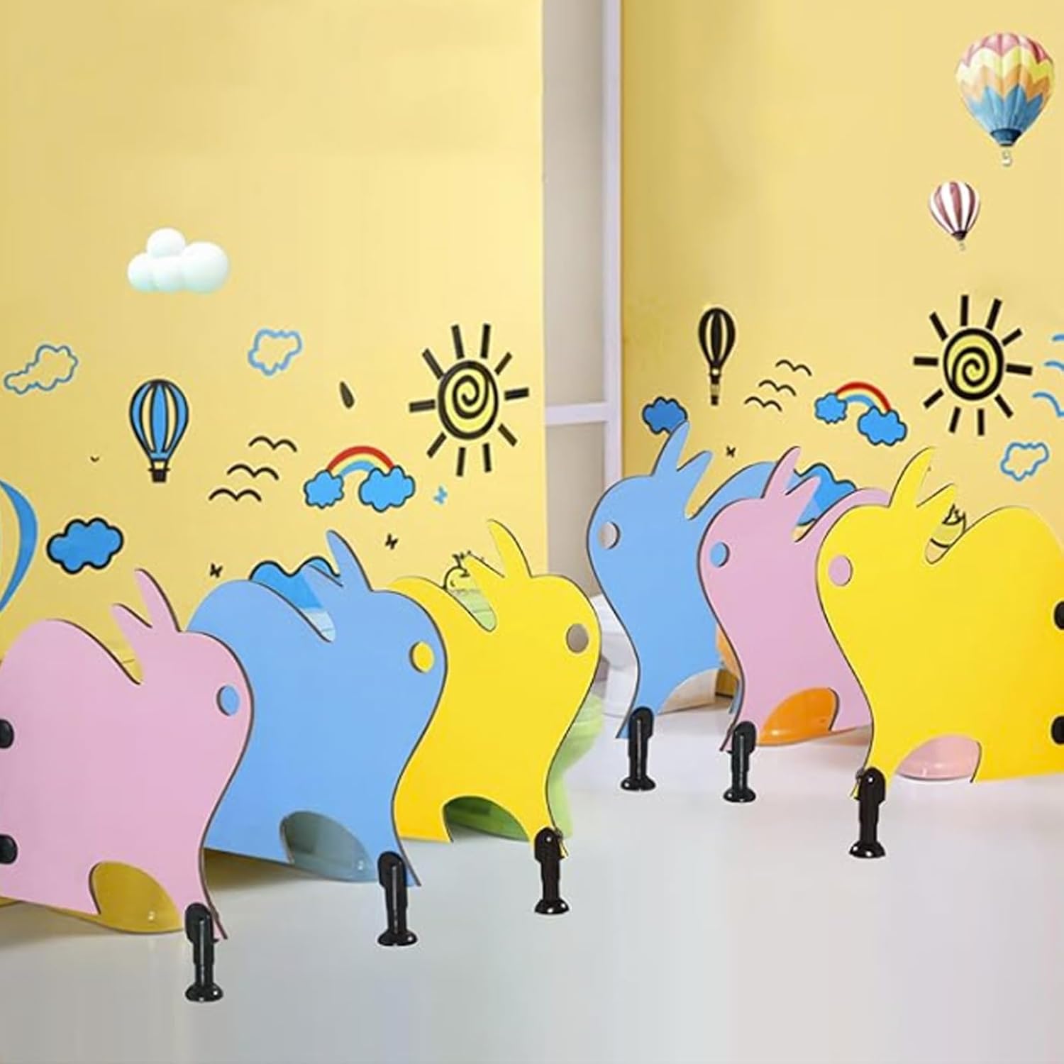 Colorful Urinal Partition, Children's Cartoon Urinal Screen Toilet Partition, Floor-Mounted Urinal Privacy Screen Divider, for Schools/Kindergartens/Shopping Malls(Orange 1PCS,60x6