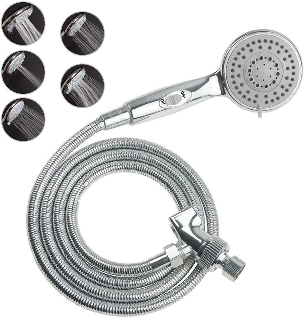 Handheld Shower Head with On/Off Switch 5 Spray Settings 6.5 Feet