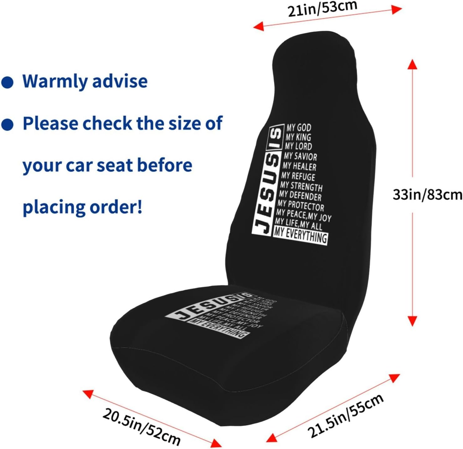 Religious Christian Faith Jesus Car Seat Covers Front Seats-Universal Automotive Seat Covers-1