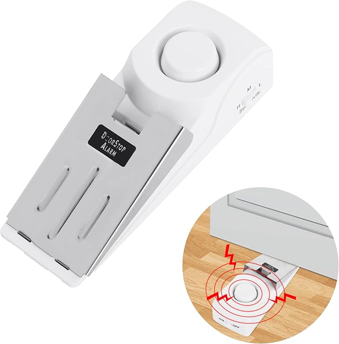 Kaket Door Stop Alarm Wedge, Portable Wedge Door Stop Security Alarm